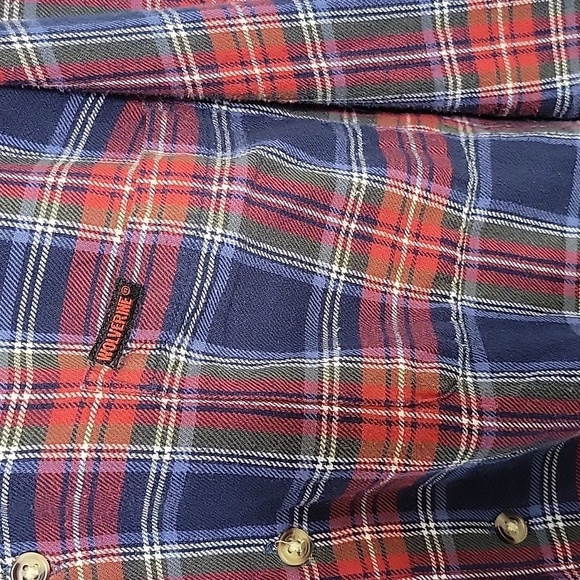 WOLVERINE Plaid Flannel Men's Button Up Shirt Large - Picture 3 of 9